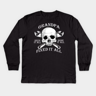 Fathers Day 2018 Grandpa Fix All Shirt Kids Long Sleeve T-Shirt